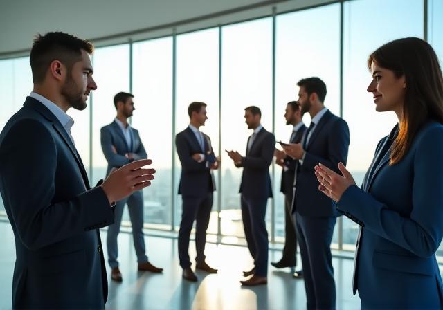 Team professionale in un ufficio moderno e luminoso